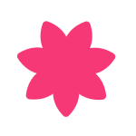 Grafik einer rosa Blume als Dekoelement