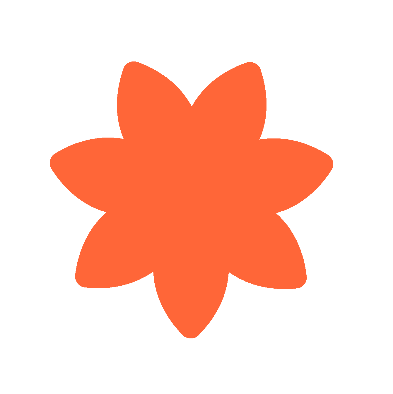 Grafik einer Orangen Blume als Dekoelement