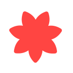 Grafik einer roten Blume als Dekoelement