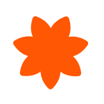 Grafik einer orangen Blume als Dekoelement