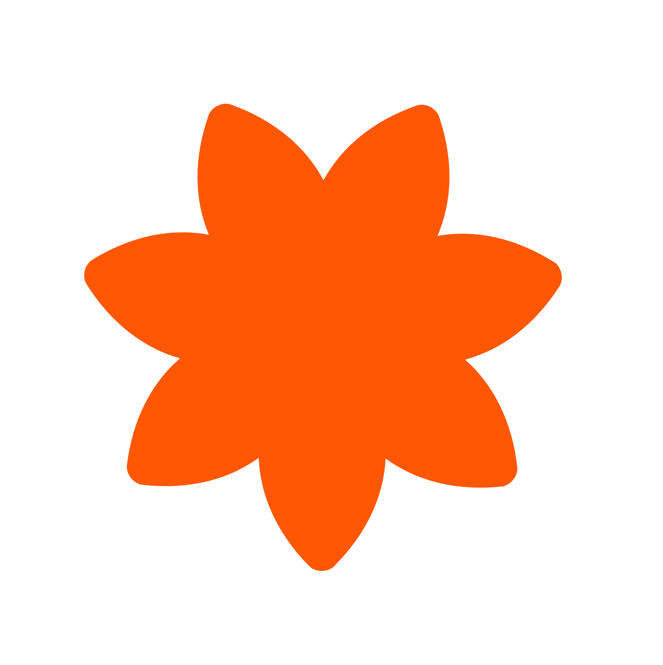 Grafik einer orangen Blume als Dekoelement
