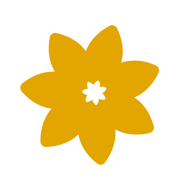 Grafik einer gelben Blume als Dekoelement