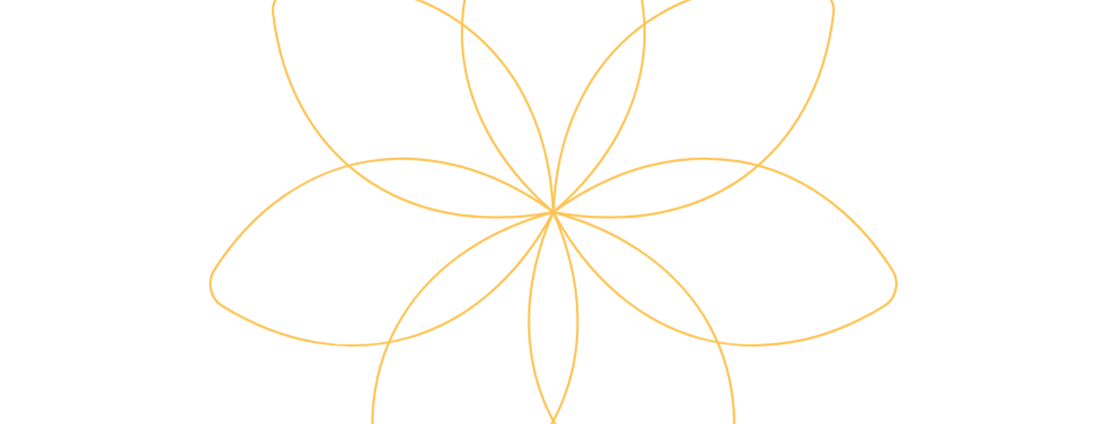 Grafik einer Blume mit hellorangen Outlines als Dekoelement